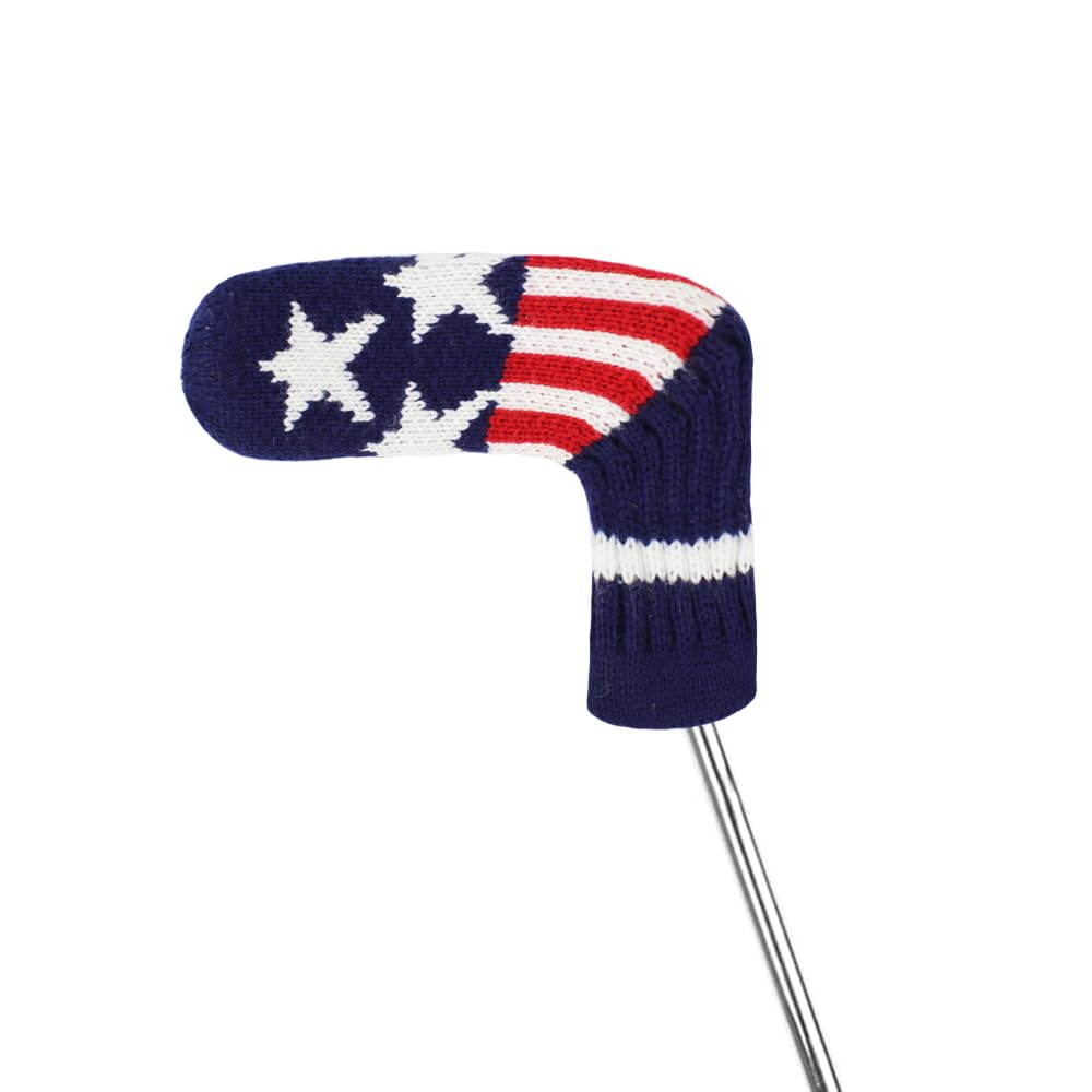 Чехол для клюшки Scott Edward Knit Golf, упаковка из 1 шт., подходит для клюшки Blade (Голубая звезда)