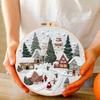 Merry Christmas DIY Embroidery Kit with Pattern Cotton Threads Needles Hoop Handmade Sewing Art Craft Kit for Home Decor