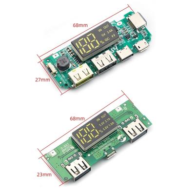 Компактная плата зарядки аккумулятора 18650 Lithium с выходами Micro/USB C/Lightn 5 В 2,4 А для DIY проектов мобильных павербанков