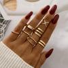 2024 Retro Women's 8 Piece Set Adjustable Ring Personality Ring Punk Style Ring Fashion Neutral Trend