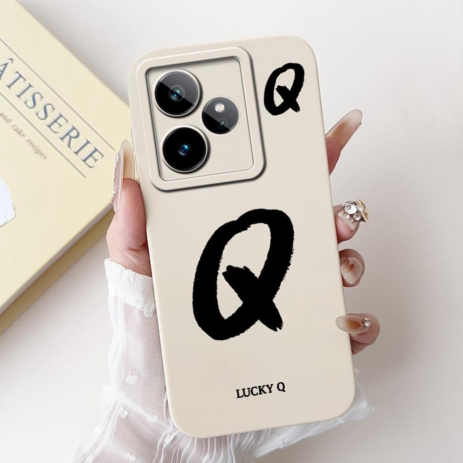 Чехол для Realme GT7 5G RMX5061 Милый Чехол с Счастливыми Буквами Мягкий ТПУ Матовый Чехол для Телефона Для Realme GT 7 Pro GT7 T 7T GT7T Fundas Coque