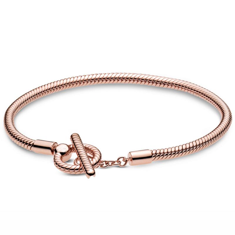 Оригинальная застежка «Падающая звезда» с Т-образной застежкой, браслет-цепочка «змея», подходит для ювелирных изделий из стерлингового серебра 925 пробы с бусинами