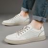 Men's Shoes British Soft-soled Breathable Little White Shoes Korean Version Men's Cowhide Hollow Trendy Shoes Casual Board Shoes Men