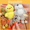 Rabbit Penguin Duck Bear Plush Mini Animal Keychain With Pullout Feet For Bags And Keys