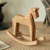 Деревянная фигурка лошадки-качалки, винтажная маленькая скульптура лошади, настольное украшение для свадеб, детских праздников, вечеринок, домашнего декора