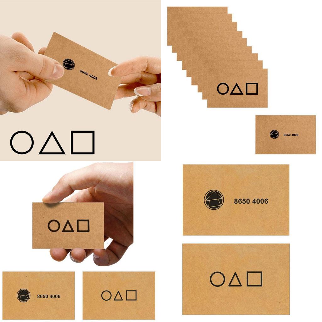 Набор культовых пригласительных карточек «Игра в кальмара» для фанатов с символами квадрат, треугольник, круг