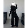 Womens Streetwear Hoodie Set With Side Bow Detail Slim Fit Long Sleeve Casual Outfit