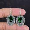 Серьги из граненого хромированного диопсида, серебряные серьги из стерлингового серебра 925 пробы, серьги ручной работы из драгоценных камней, ювелирные изделия из хромированного диопсида, винтажные серьги, подарки для нее