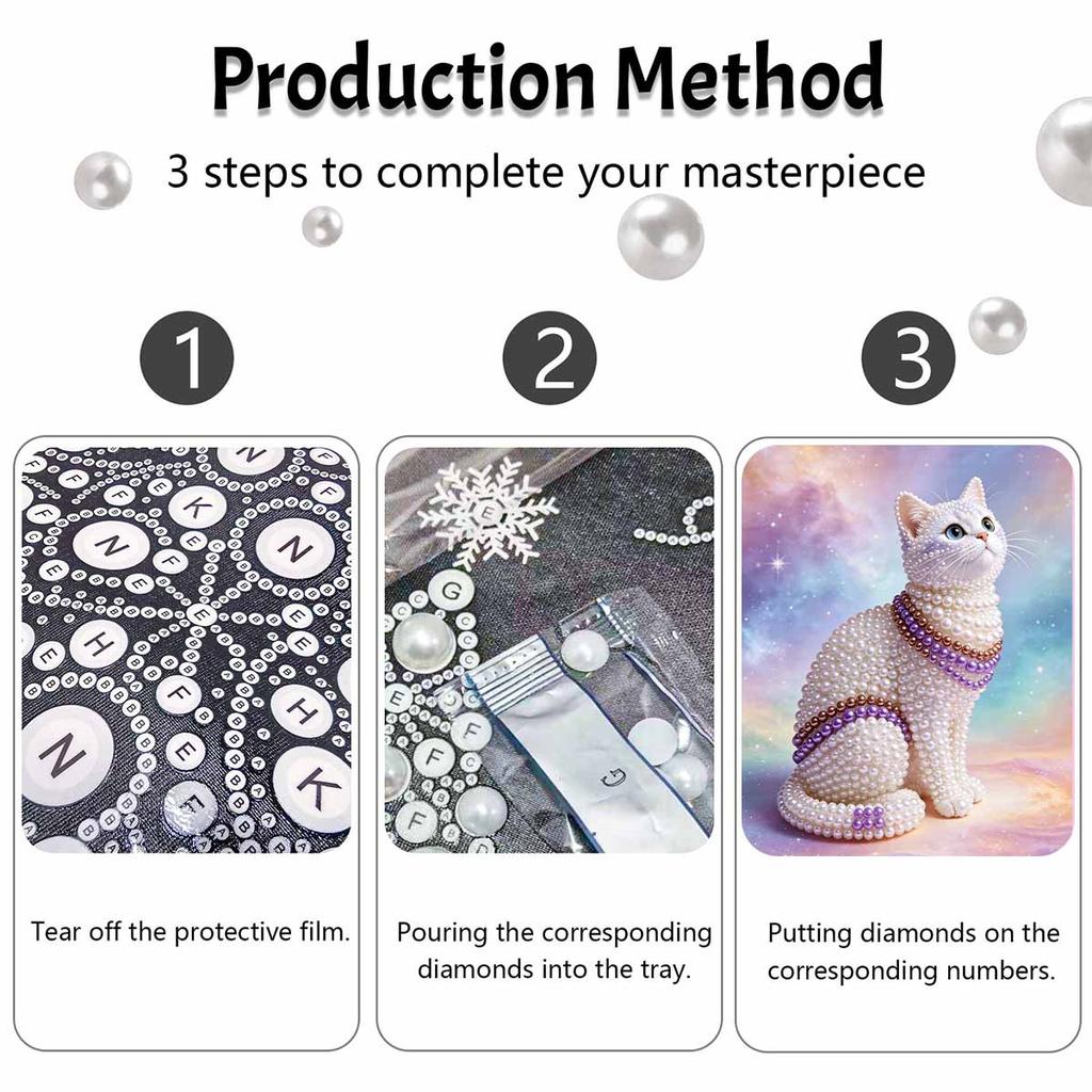 Набор 5D Жемчуг Дизайн Жемчужный Кот DIY Эмаль Арт для Гостиной Спальни Настенное Украшение Ручная Работа Подарок