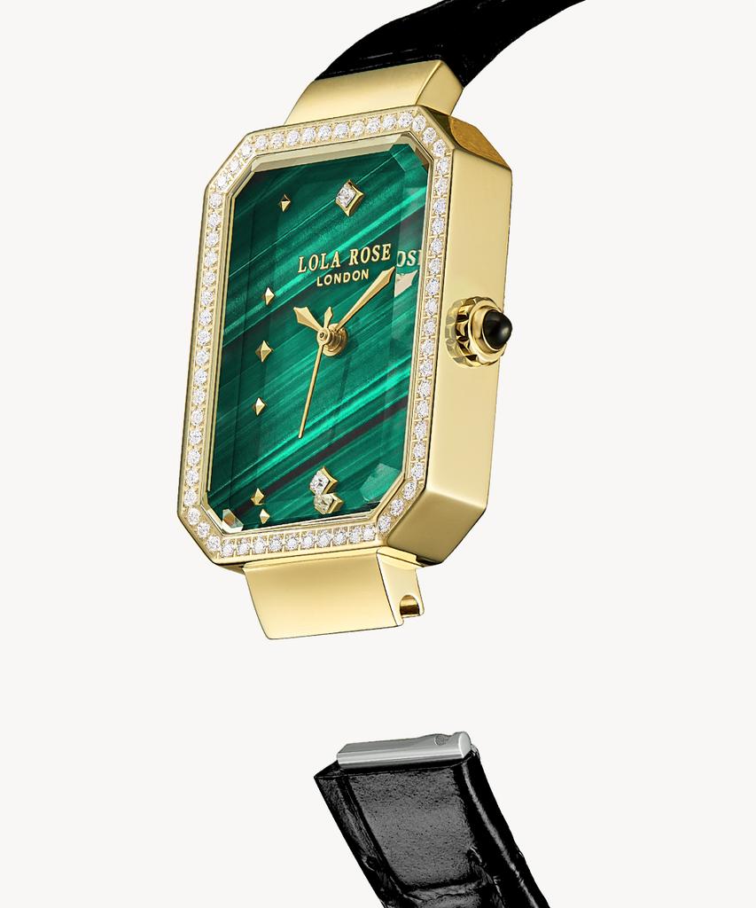 Lollalojeu Ms Lola Malachite Zirconia Women'S Leather Watch