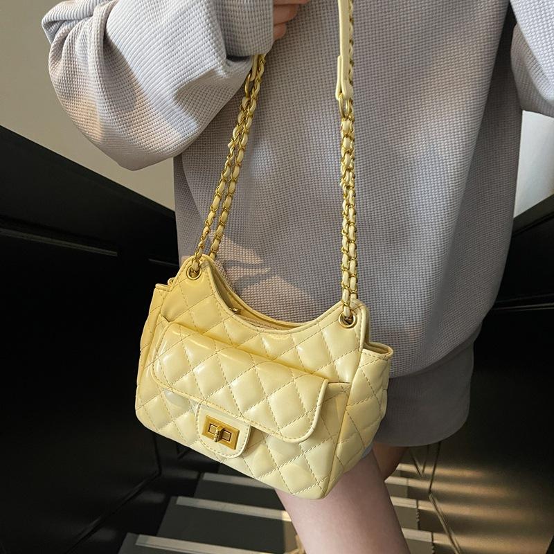 Сумка на плечо с ромбовидной цепочкой Xiaoxiangfeng 2025 весна и лето новый темпераментный стиль милф тренд интернет-знаменитости сумка-мессенджер сумка-ведро