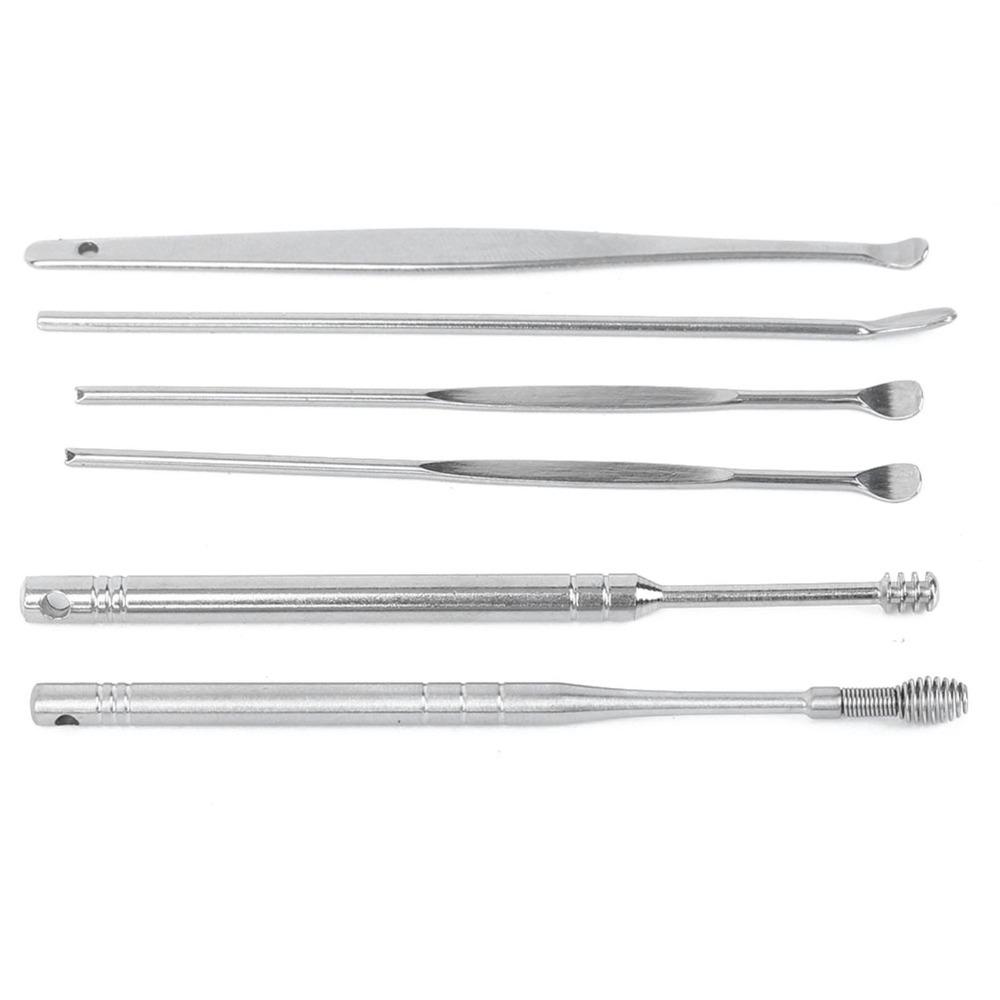 6 Pcs Spiral Head Ear Wax Pickers Stainless Steel Earwax Removal Kit Ear Wax Remover  Safe Cleaning