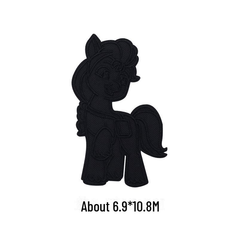 Черная самоклеящаяся вышитая нашивка для самостоятельного ремонта и украшения одежды