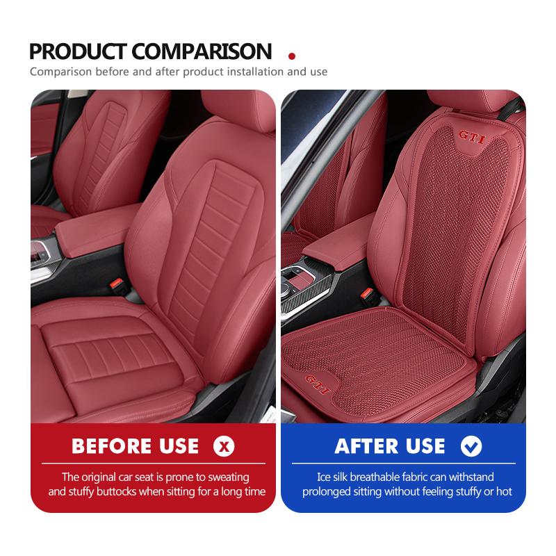 Breathable Car Seat Cushion Ice Silk Auto Chair Pad Accessories For Volkswagen VW Jetta Golf4 5 6 Beetle CC B5 B6 B7 EOS GTI MK2 zw7