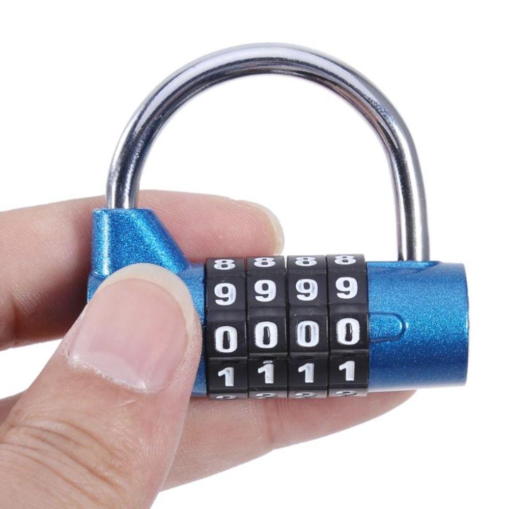 Gym Combination Lock 4 Dial Digit Code Lock Weatherproof Security Padlock  Door