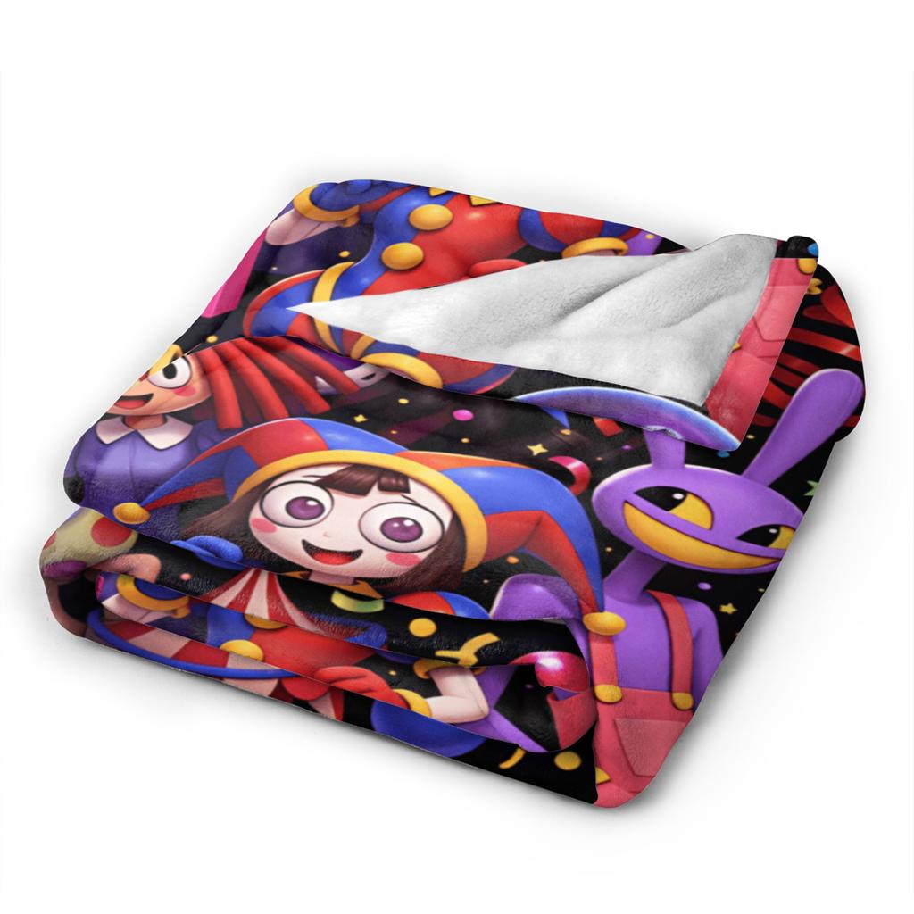 A-Amazing D-Digital C-Circus T-Tadc Flannel Blanket Girl Comfortable Bedding Throws Winter Couch Chair Bedspread Sofa Bed Cover