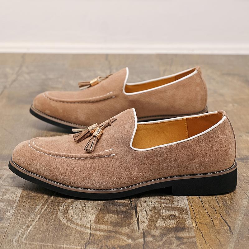 Fashion Fashion New Slip On Tassels Loafers New Men's Suede Patent Leather Shoes Designer Formal Wedding Dress Homecoming Footwear