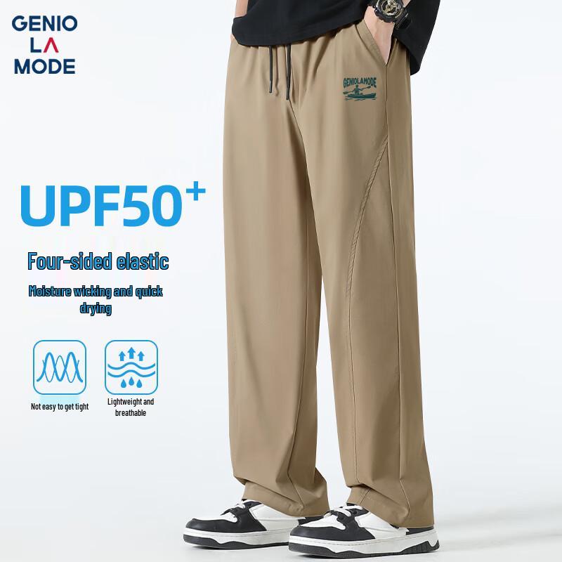 GENIOLAMODE Men's Summer Loose Straight-Leg Casual Pants