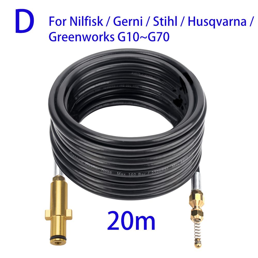20m Pressure Washer Sewer Drain Water Cleaning Hose Car Washer Pipe Line Cleaning Kit Sewage Jet Hose High Pressure Pipe Cleaner