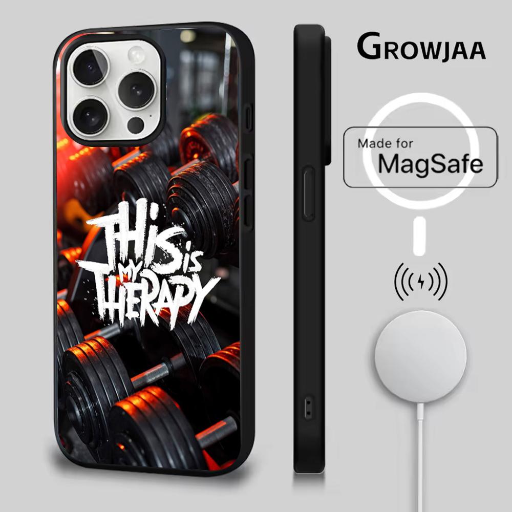Чехол для телефона для спортзала, фитнеса, бодибилдинга для iPhone 16e, 16, 15, 14, 13, 12, 11, Plus, Pro, Max, Mini, с магнитной беспроводной зарядкой MagSafe