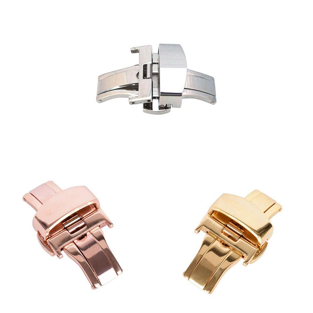 Премиальная застежка для часов из нержавеющей стали золотого цвета, бабочка, высокополированная отделка