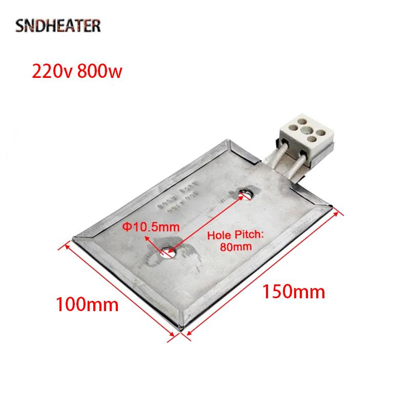 SNDHEATER 100MM 150MM 200MM Электрическая нагревательная пластина 220В 800Вт 1кВт Нержавеющая сталь Нагревательный элемент Пластина с вилкой для экструдера