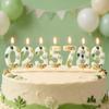 Jungle Animal Print Number Birthday Candle 0-9 Vivid Pattern Food-Safe Cake Decor for Kids Birthday Baby Shower Party Supplies