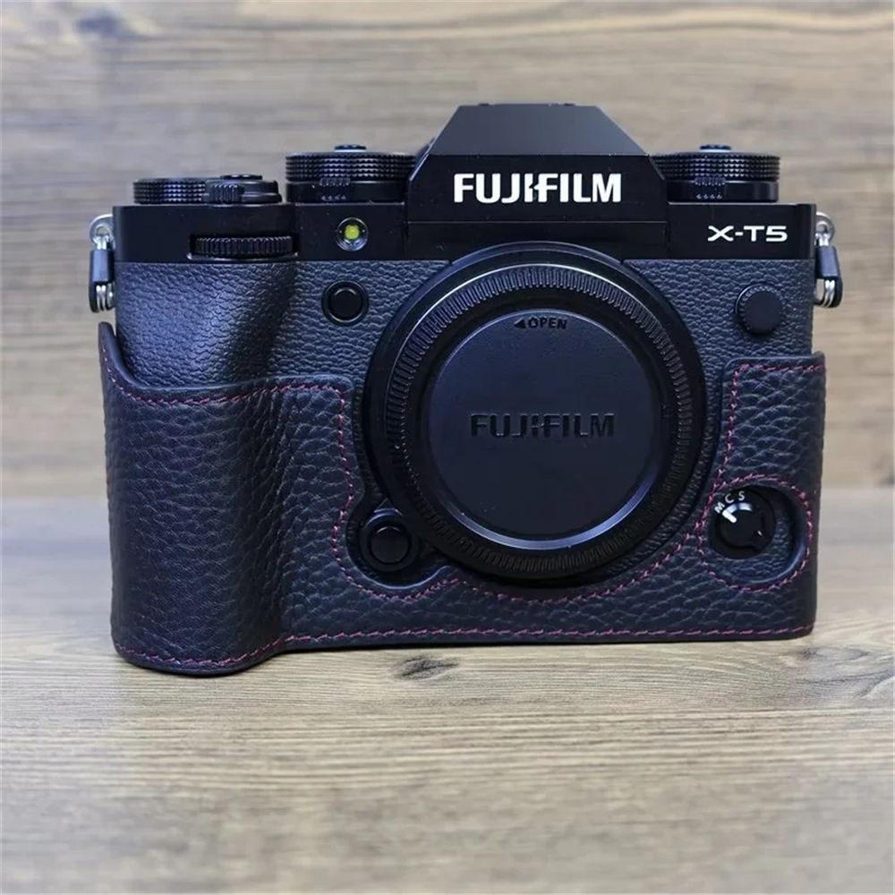 Получехол из натуральной кожи XT5 для камеры Fujifilm XT5 Fuji X-T5, с нижним отверстием, магнитная крышка