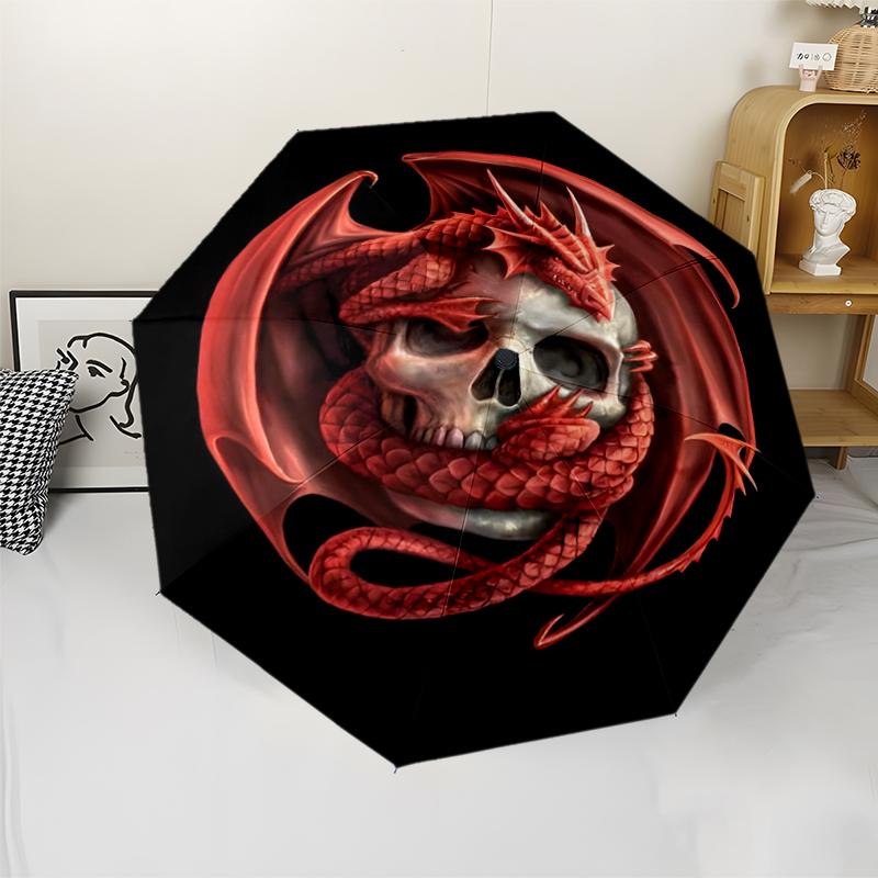 Dark Theme Automatic Umbrella, Lightweight & Portable, 8 Rib, Perfect for Outdoor Travel, Birthdays, Christmas, Gifts.