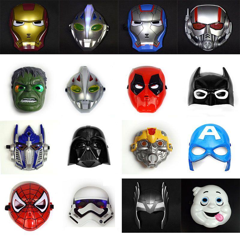 Luminous Child Kids Superhero Avenger Face Masks For Halloween Party Fun