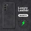 Magnetic For Magsafe Leather Case For Samsung Galaxy S23 S22 Ultra S21 FE S20 S24 Luxury Wireless Charge Shockproof Soft Cover