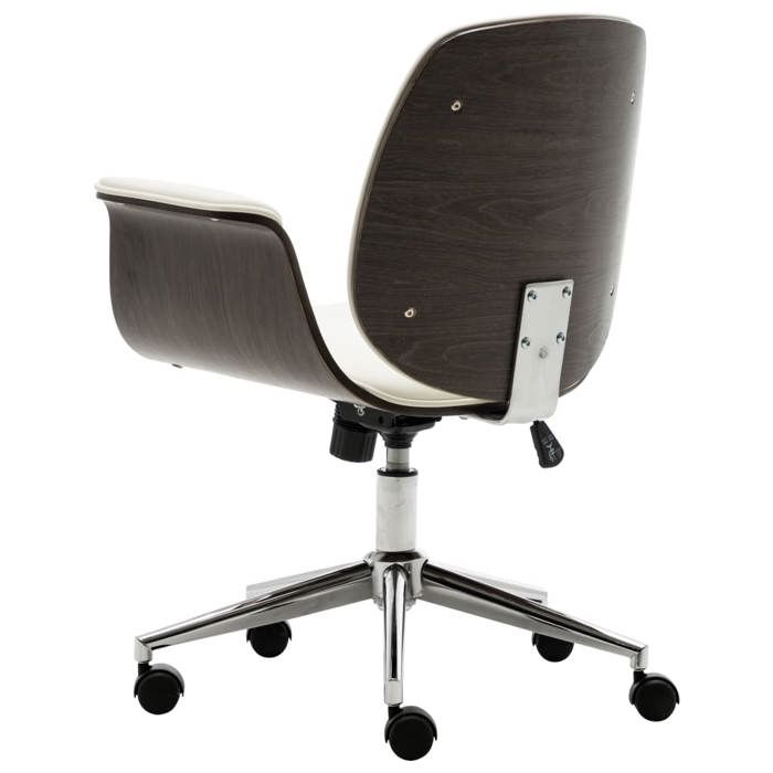 Maison Exclusive - Chaise de bureau Blanc Bois courbé et similicuir