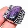 Natural Russian Charoite Gemstone 925 Sterling Silver Jewelry Ring Size 7.5 O3g64
