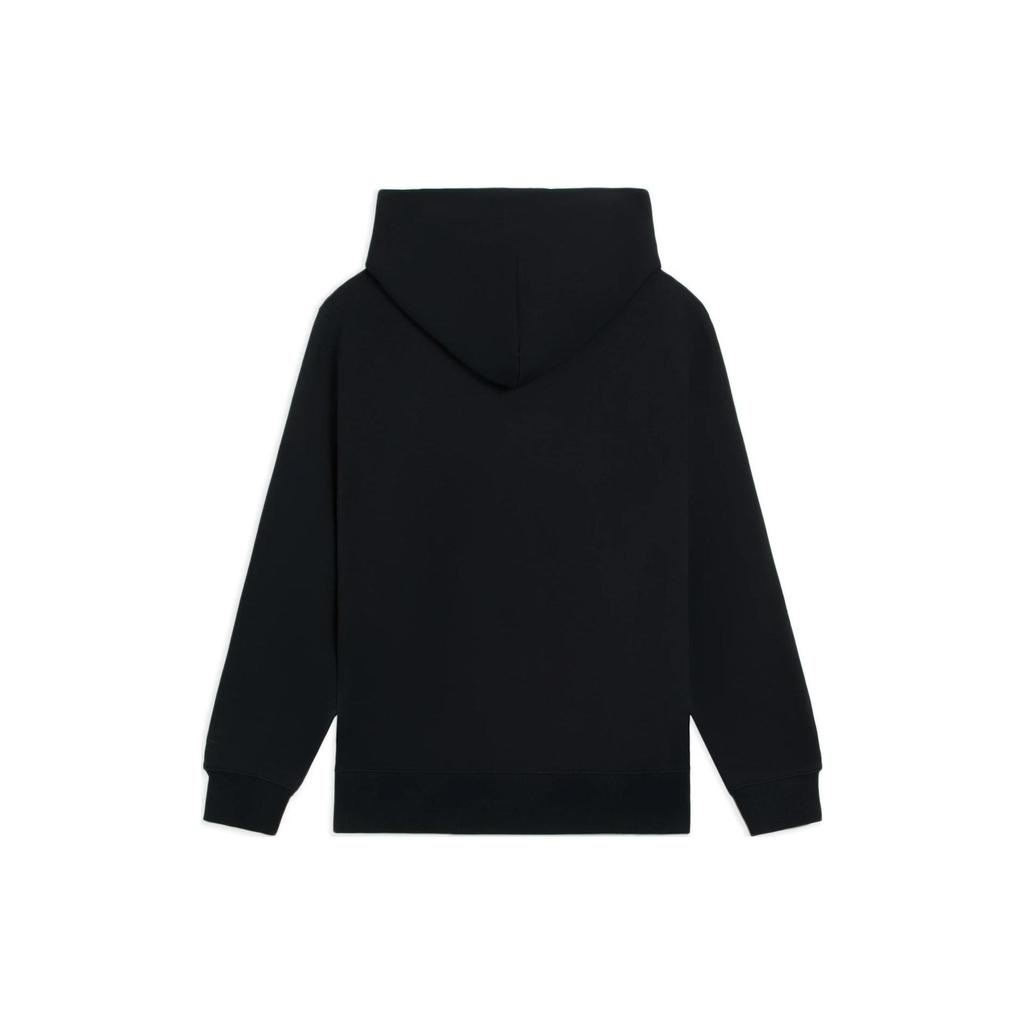 Li-Ning Спортивная серия Trend, однотонный пуловер с логотипом и передним карманом, мужские топы, черный AWDSB15-1