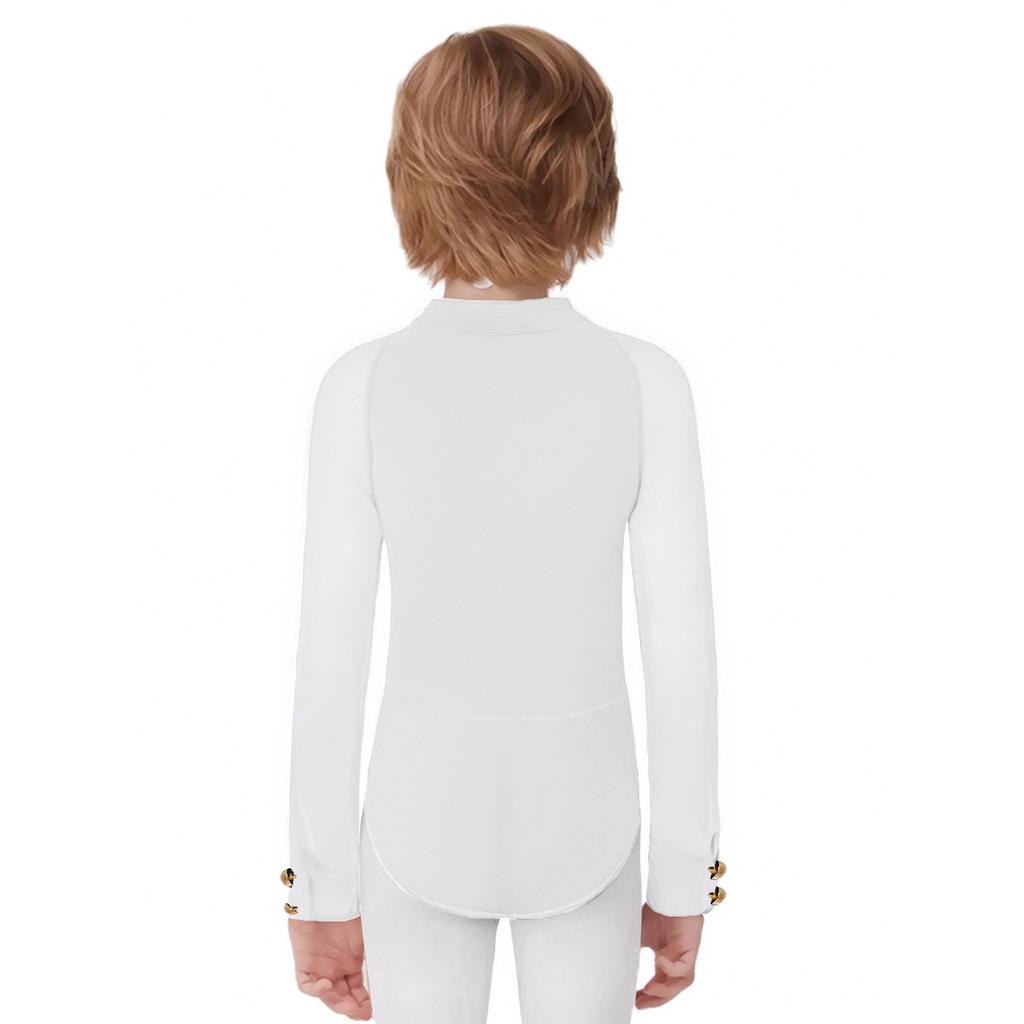 Боди для латиноамериканских танцев для мальчиков, с длинным рукавом, воротником-стойкой, леотард, костюм для сцены, соревнований