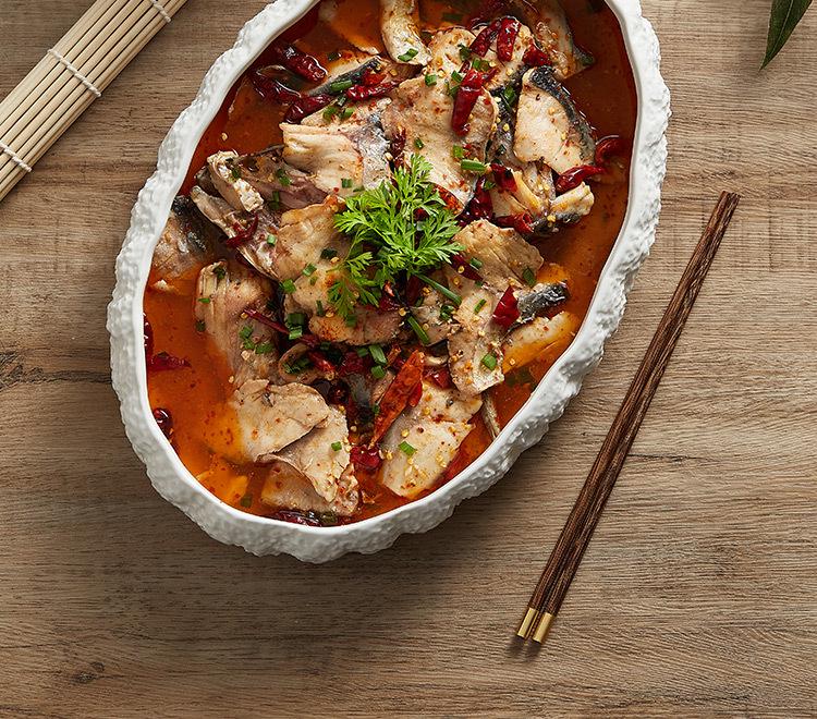 Большая керамическая тарелка для морепродуктов с текстурой камня для отеля и дома - издание 2025 года