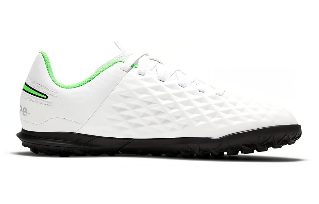 Nike Tiempo Legend 8 Club TF Устойчивые к скольжению и истиранию Низкие детские футбольные бутсы Белый Зеленый Детские AT5883-030