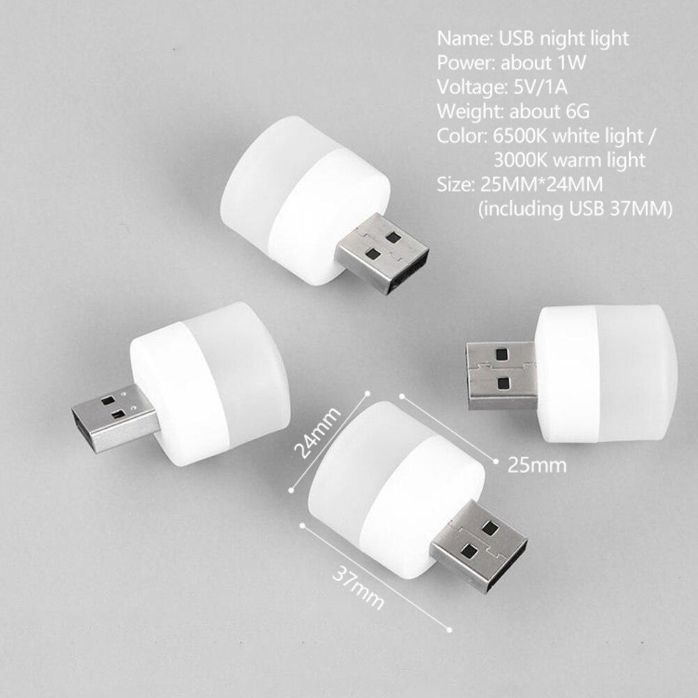 USB Ночник Мини LED Ночник USB Штекер Лампа Зарядка от Power Bank USB Книжные Фонари Маленький Круглый для Чтения