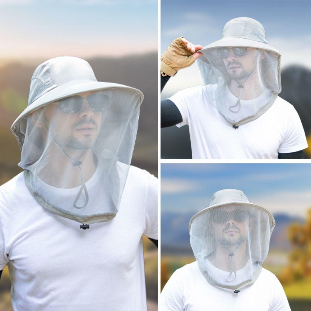Outdoor Sunscreen Fishing Sun Cap Face Neck Protection Bucket Hat Insect Proof Cap  Jungle Farm