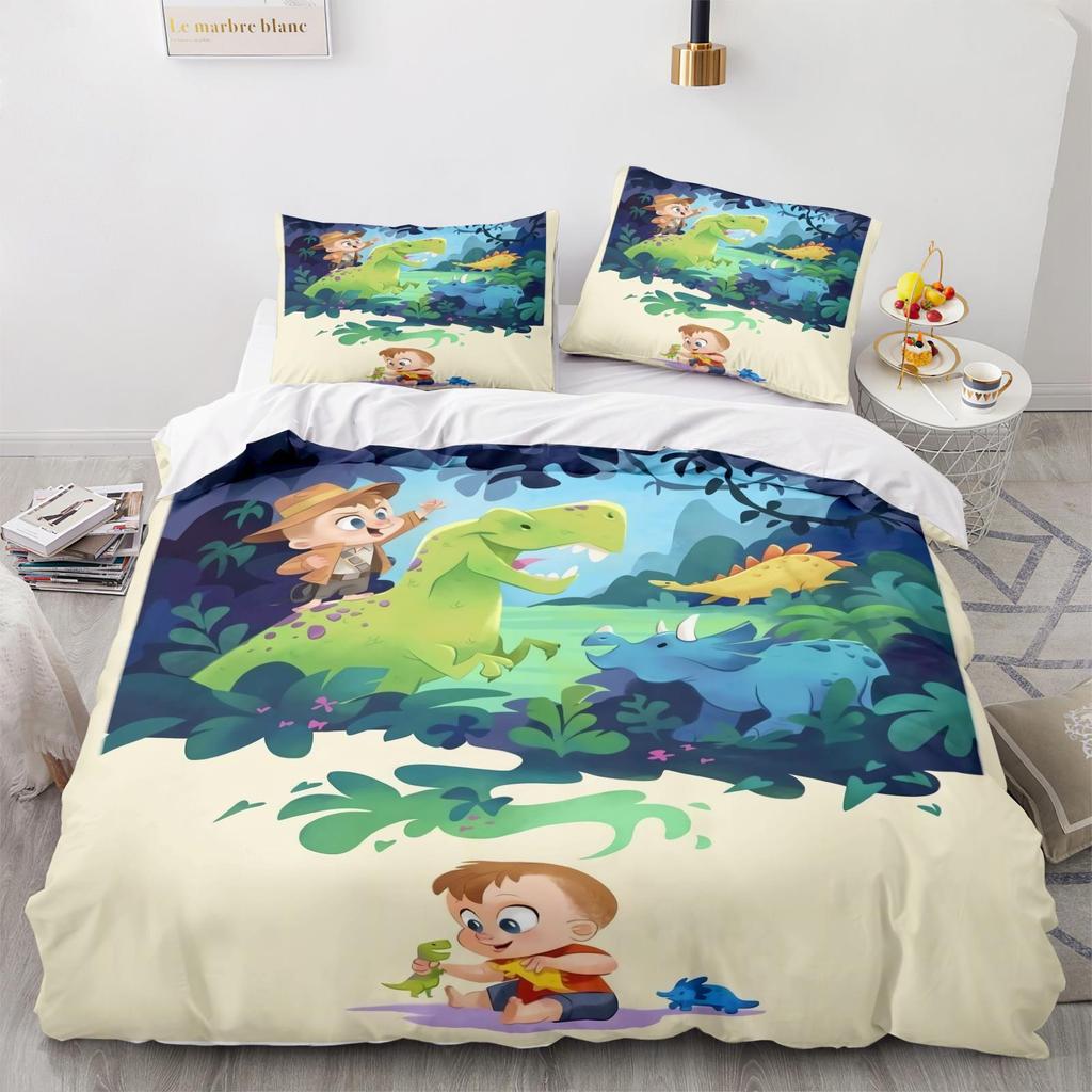 Cartoon Dinosaur Bedding Sets Comforter Quilt Bed Cover Duvet Cover Pillow Case 2-3 Pieces Sets Home Decor Bedroom Decor