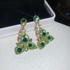 Meier Imperial style diamond-studded teardrop pendant necklace and earring set - exquisite jewelry collection