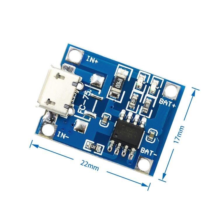 5pcs TYPE-C/Micro/MiniUSB 5V1A 18650 For TP4056 Lithium Battery Charger Module Charging Board With Protection Dual Functions 1A