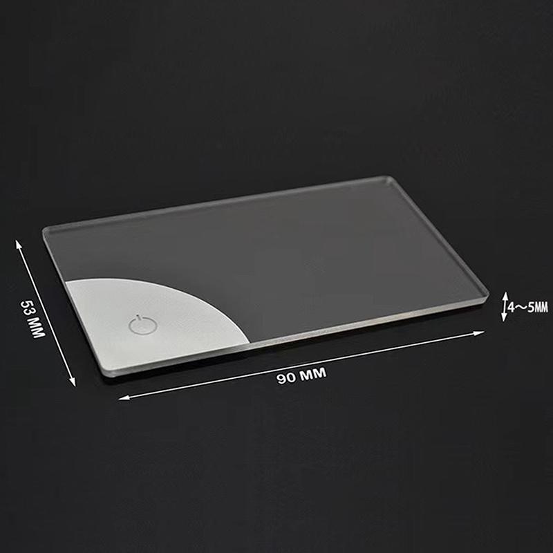 1Pc Diy Gift For Boyfriends Dady Gift Led Blank Acrylic Glowing Business Card Light Transparent Name Tag Board Battery Power