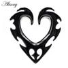 Alisouy 1PC Copper Alloy Casting Heart Love Saddle Ear Tunnels Plugs Expander Stretcher Gauges Earrings Piercing Body Jewelry