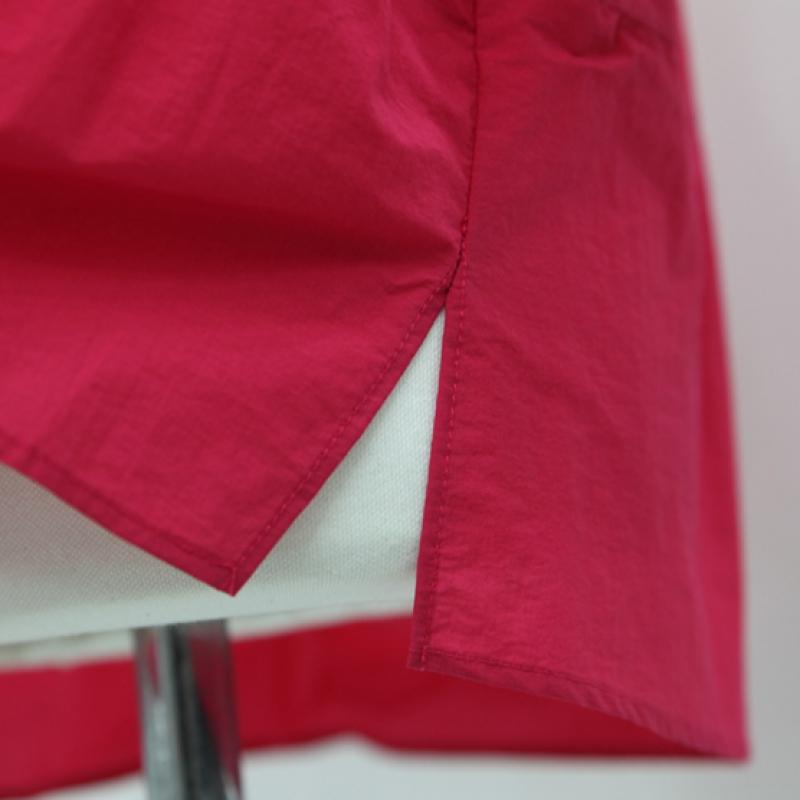 Shiz Madam Ultra Lightweight Shirring Shirt With Pocket Ribbon Print T57340