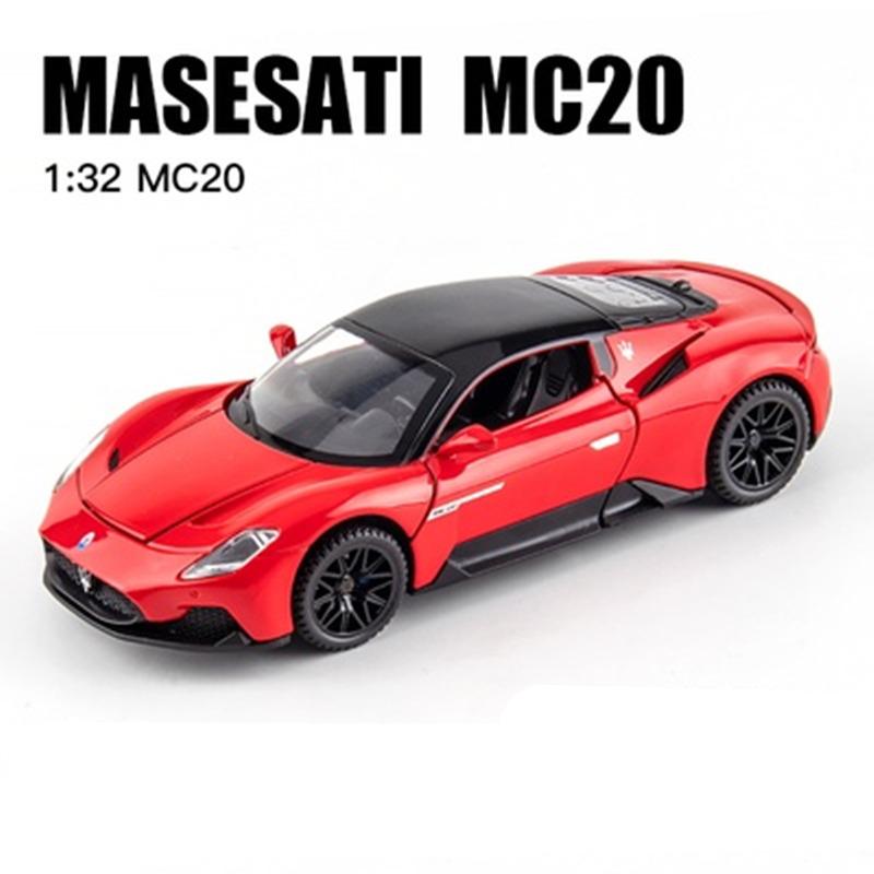 1/32 Maserati MC20 Кабриолет Сплав Модель Спортивного Автомобиля Литые Металлические Игрушечные Транспортные Средства Модель Автомобиля Звуковая и Световая Симуляция Детские Игрушки Подарок