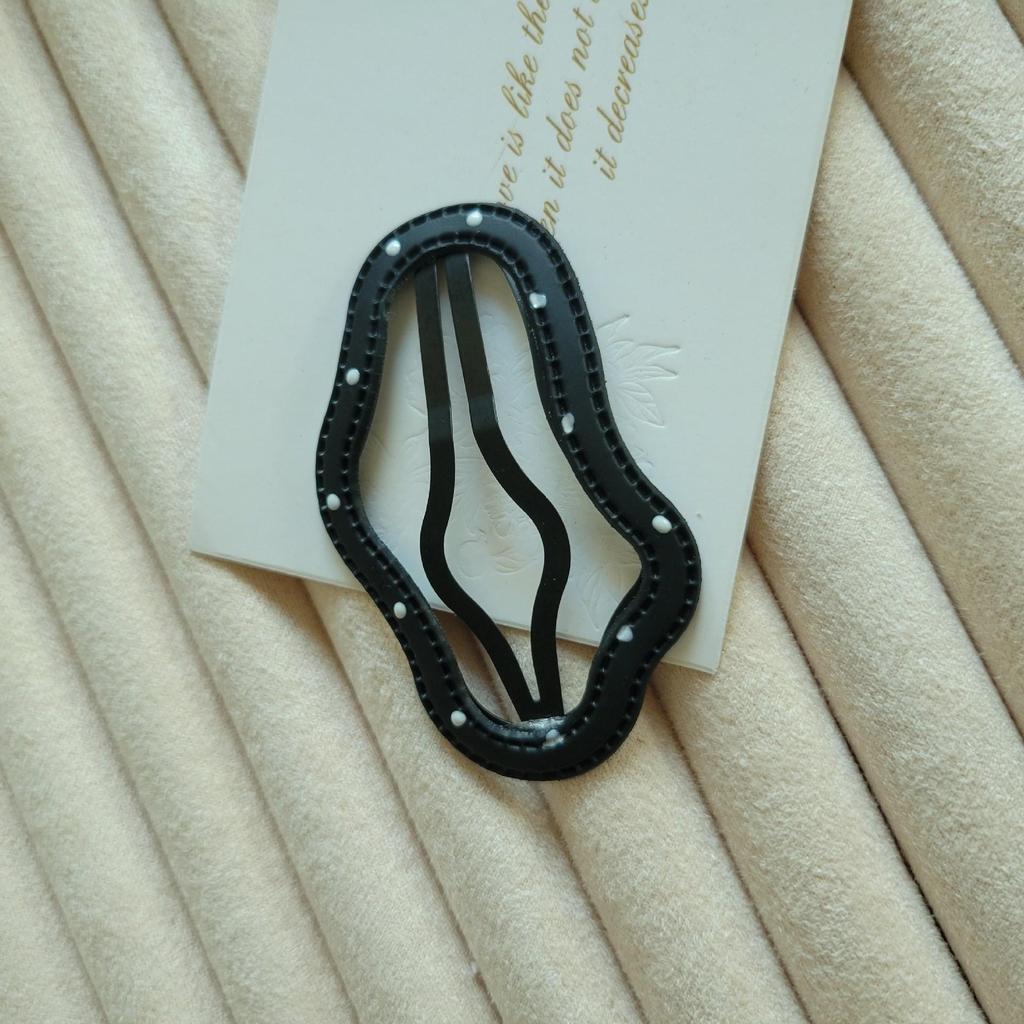 Черно-белая заколка для волос в горошек в виде звезды для женщин - Милая заколка для боковой челки, заколка-облачко, заколка для лба и непослушных волос