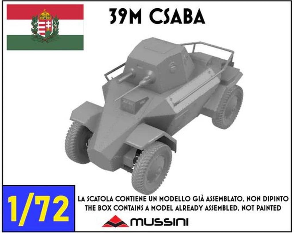 Mussini 1/72 WWII Hungarian 39M Csaba Armored Reconnaissance Vehicle Resin Kit MM072-035 (Tank)