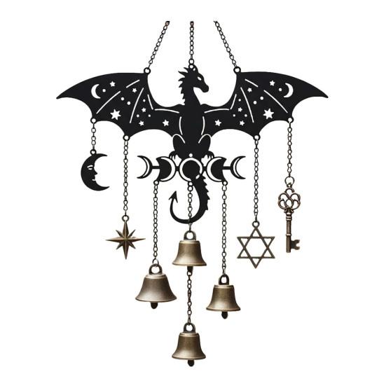 Exorcism Lucky Wind Chime Metal Bat Dragon Wind Bell Butterfly Eagle Wind Catcher Wall Window Hanging Ornament for Home Garden Patio Decoration