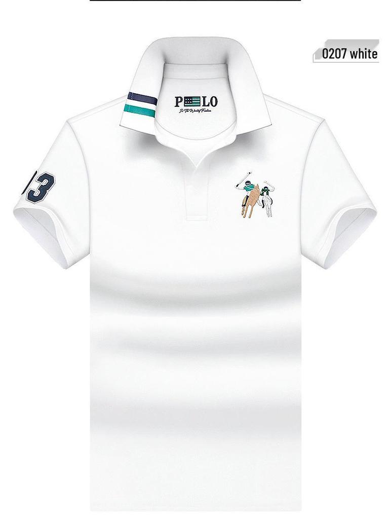 Мужская рубашка-поло премиум-класса Paul - Летняя с коротким рукавом, с лацканами, из чистого хлопка, доступна в больших размерах